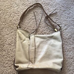 HOBO Classic Beige Leather Hobo Bag